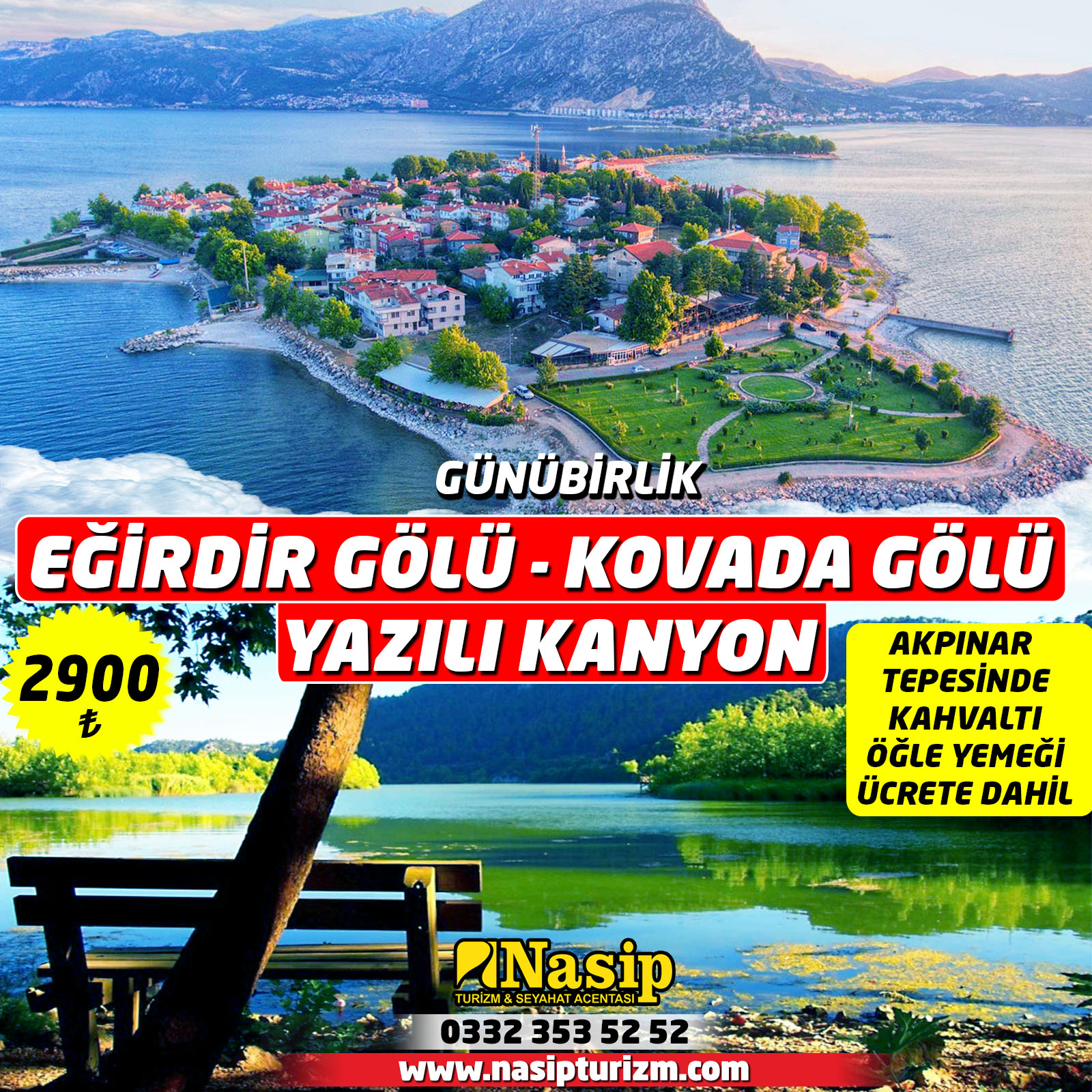EĞİRDİR GÖLÜ KOVADA GÖLÜ YAZILI KANYON TURU